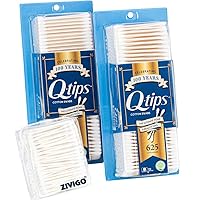 Q tips Cotton Swabs, 1125 Swabs (1 Pack 625 Ct, 1 Pack 500 Ct) + BONUS Travel Case Compatible for Q-Tips, Fits Approx 80 swabs