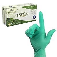 Dynarex Aloetex Latex Aloe Disposable Exam Gloves, Powder Free, Aloe Vera Gloves for Dry Hands, Used in Healthcare, Cleaning, Food Service, Green Latex Gloves, Small, 1 Box of 100 Gloves