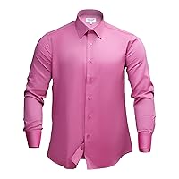 Perry Jacobs Exclusive Luxury Men's Slim Fit Long Sleeve Dress Shirt Color: Punch Pink. Size: 15'' Neck, 32''-33'' Sleeve.