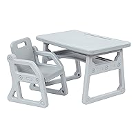 ECR4Kids Toddler Plus Desk and Chair, Kids Furniture, Light Grey