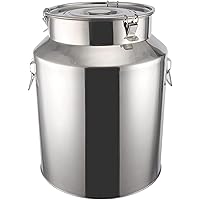 Milk Can 5-100L Food Grade 201 Stainless Steel Milk Transport Bucket Wine Pail Water Jug Liquid Solid Storage Barrel Tea Canister with Silicone Sealed Lid