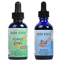 Good State Liquid Ionic Zinc Ultra Concentrate 2 Fluid Ounce Bottle + B12 2 Fluid Ounce Bundle
