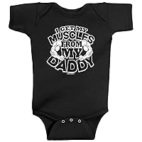 Threadrock Baby Boys' I Get My Muscles from Daddy Infant Bodysuit