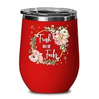 Fresh Out Of Fucks Floral Mug for Best Friend Funny Gift for Her Cute Office Tea Cup for Coworker Zero Fucks Given Fuck Off Mugs Wine Tumbler Sarcasti