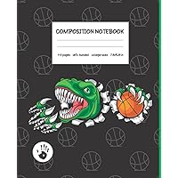 Left Handed Composition Notebook College Ruled: Dinosaur Basketball Sports Decomposition Journal | 110 Pages | 7.5 x 9.25 inch | for Lefties (Hebrew Edition)