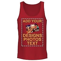 Custom Personalized Printed 3480 Men's Tank Top CP06 - Ultra Soft Add Your Text Image Photograph or Design - Graphic Tank