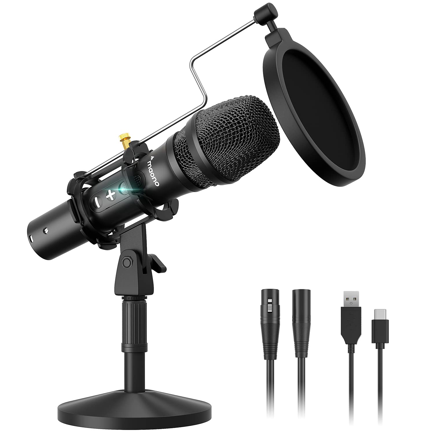 Mua MAONO USB/XLR Podcast Dynamic Microphone, Studio Mic Kit with Volume  Control, Shock Mount, Pop Filter, Ideal for Vocal, Instruments Recording,  Voice Over, Live Streaming (HD300T) trên Amazon Mỹ chính hãng 2023 |