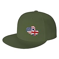 Snapback Baseball Cap United Kingdom Flag Love Heart Classic