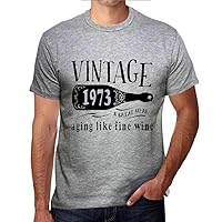 Men's Graphic T-Shirt Aging Like A Fine Wine 1973 51st Birthday Anniversary 51 Year Old Gift 1973 Vintage