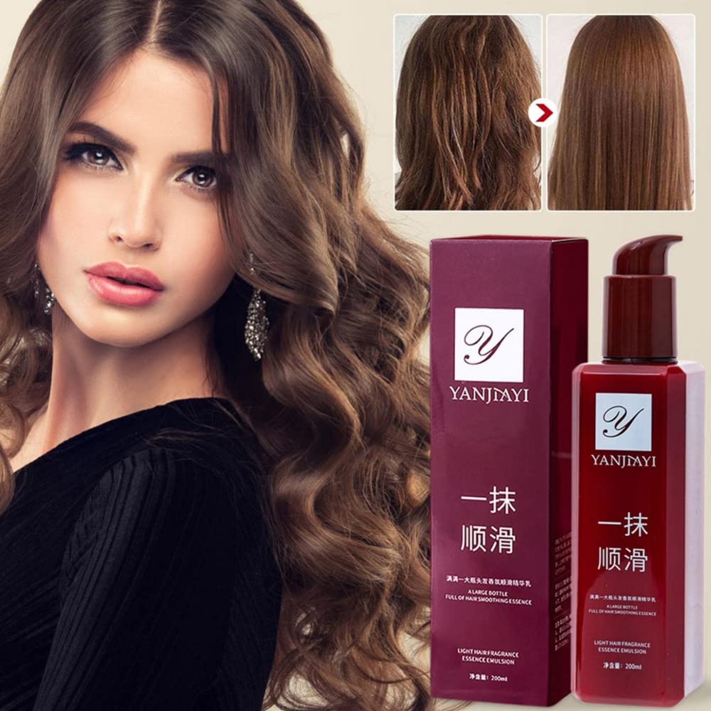 A Touch of Magic Hair Care, YANJIAYI Hair Smoothing Leave-in Conditioner, Nourishing Hair Conditioner, YANJIAYI Hair Treatment, Hair Smooth Anti-Frizz for Curly, Dry, Damaged Hair (1Bottle)