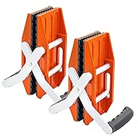 2 PACK Double Handed Stone Carrying Clamps Granite Panel Carriers Lifting Tools 660lbs Transporting Heavy Duty Carry Clamp for Glass Quartz Slabs Marble with Rubber-lined （0-2.36in)