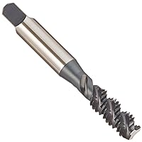 YG-1 - F4483 F4 Series Vanadium Alloy HSS Spiral Flute Tap, Steam Oxide, Round Shank with Square End, Bottoming Chamfer, 3/8