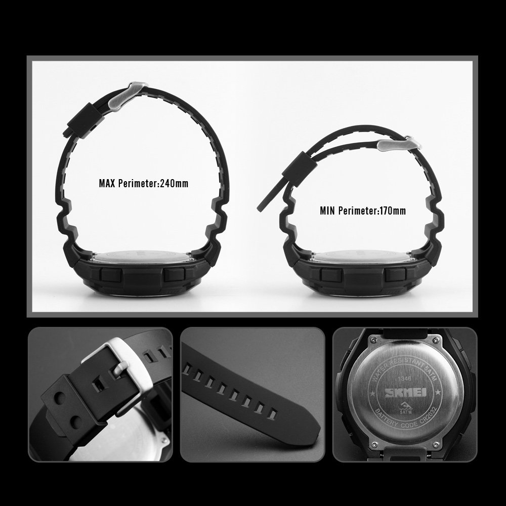 Mens Outdoor Sport Watches Luxury Brand Men LED Digital Watch Waterproof Date Clock Large Dial Military Wristwatch