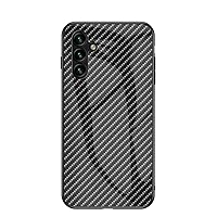 IVY Carbon Fiber Texture Armoured Glass Case for Samsung Galaxy A54 5G Carbon Fiber Cover - Black