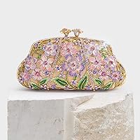 TJLSS Multicolor Crystal Clutch Purse Lady Evening Bags Wedding Party Dinner Bags Diamond Handbag (Color : D, Size : Light Grey)