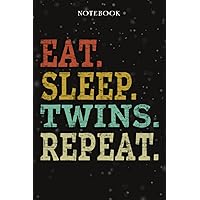 Twins Mom Birthday Gifts from Daughter, Son, Kids - Eat Sleep Twins Repeat: Mothers Day Gifts for Mom - Fathers Day Gift for Dad, Christmas Birthday Gifts - Lined Journal Notebook Planner,Business