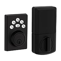 Kwikset Powerbolt 240 5-Button Keypad Matte Black Contemporary Electronic Deadbolt Door Lock, Featuring Convenient Keyless Entry, Customizable User Codes and Auto Locking