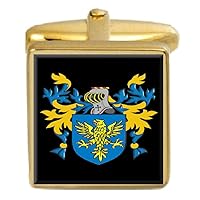 Shakesheff England Family Crest Surname Coat Of Arms Gold Cufflinks Engraved Box