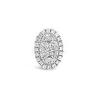 The Diamond Deal 18kt White Gold Womens Oval-shaped Cluster Stud VS Diamond Earrings 0.31 Cttw