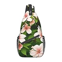Flower And Leaf Cross Chest Bag Diagonally Multi Purpose Cross Body Bag Travel Hiking Backpack Men And Women One Size