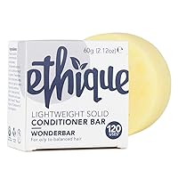 Wonderbar- Lightweight Solid Conditioner Bar for Oily to Balanced Hair - Vegan, Eco-Friendly, Plastic-Free, Cruelty-Free, 2.12 oz (Pack of 1)