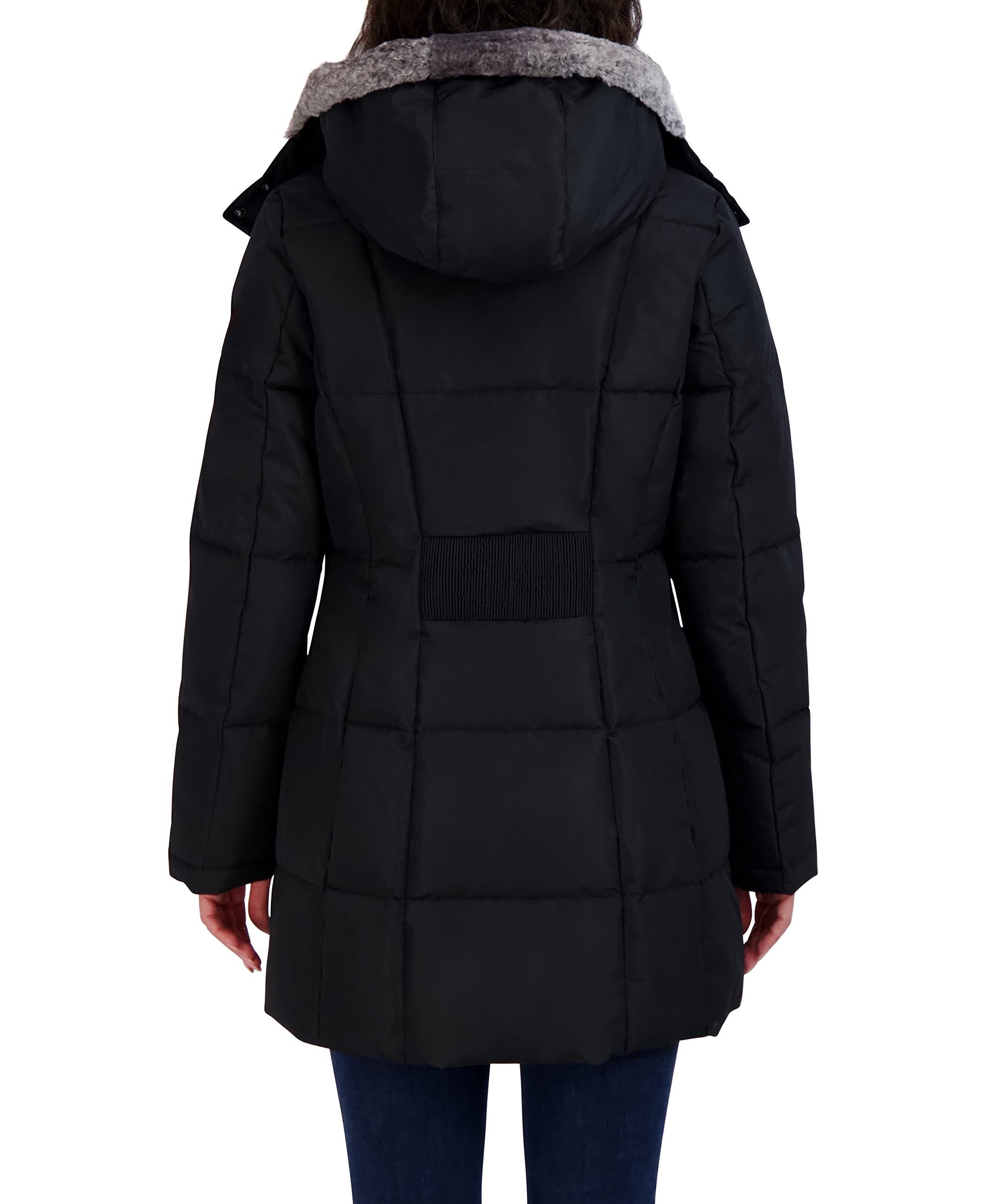 Nautica Women's Heavyweight Puffer Jacket with Faux Fur Lined Hood