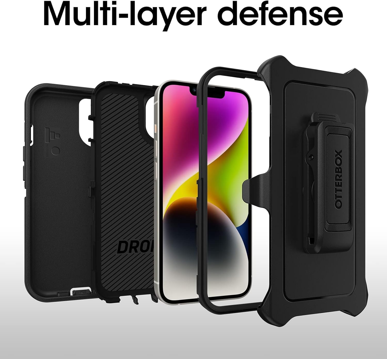 OtterBox iPhone 14 & iPhone 13 (Only) Defender Series Case - Realtree Edge (Black/Realtree Graphic) - Rugged & Durable - with Port Protection - Includes Holster Clip Kickstand - Non-Retail Packaging