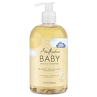 SheaMoisture Baby Wash & Shampoo for All Skin Types Raw Shea, Chamomile & Argan Oil Baby Wash and Shampoo with Frankincense & Myrrh to Help Cleanse 13 oz, Gold