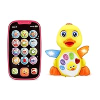 Stone and Clark Baby Interactive Learning Bundle - My First Smartphone Baby Toy + Stone and Clark Dancing Duck w/Lights and Music