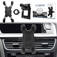 TTMIC Car Phone Mount for 2009-2016 Audi A4 A5 S4 S5 RS4 RS5 Allroad [Thick Case Friendly] [Military-Grade Protection] Carbon Fiber Car Phone Holder for GPS iPhone 15 14 13 Pro Max All Mobile phones