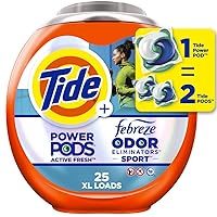 Tide Power Pods Laundry Detergent Pacs with Febreze Sport, 25 Count, Febreze Freshness with Sport Odor Defense