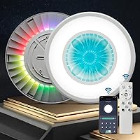 LED Ceiling Light, RGB 24W Flush Mount Ceiling Light with Remote Control Dimmable, 3000K-6500K Modern Round Ceiling Lamp, for Bedroom Living Room and Dining Room Lighting