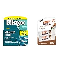 Blistex Medicated Lip Balm, 0.15 Ounce, 3 Count (Pack of 1) Prevent Dryness & Chapping & Palmer's Coconut Oil Formula Lip Balm Duo, All-Day Moisturization, Lip Balm Easter Basket Stuffers