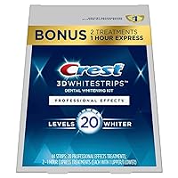 3D Whitestrips, Professional Effects, Teeth Whitening Strip Kit, 44 Strips (22 Count Pack)