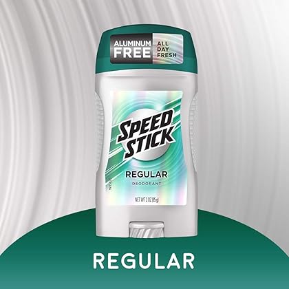 Speed Stick Deodorant for Men, Aluminum Free, Regular - 3 Ounce (4 Pack)