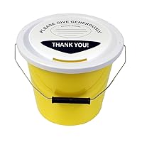 Charity Money Collection Bucket 5 Litres - Yellow