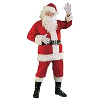 Rubie's Bright Red Flannel Santa Suit with Gloves