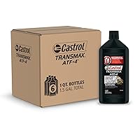 Castrol Transmax ATF+4 Automatic Transmission Fluid, 1 Quart, Pack of 6