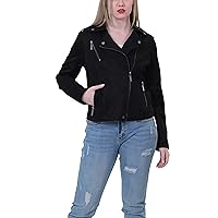 JOUJOU Women's Bonded Suede Moto Jacket, Stylish & Trendy Coat