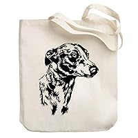 Whippet FACE SPECIAL GRAPHIC Canvas Tote Bag 10.5