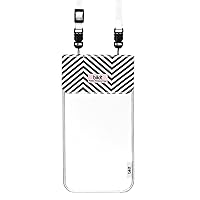 BK3795 Fashion Waterproof Pouch for Smartphones with Neck Strap, Black & White