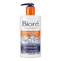 Biore Blemish Fighting Ice Cleanser, Salicylic Acid, Clears and Helps Prevent Acne Breakouts, Cools & Refreshes Skin, Oil Free, 6.77 Ounce