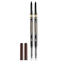 L'Oreal Paris Makeup Brow Stylist Definer Waterproof Eyebrow Pencil, Ultra-Fine Mechanical Pencil, Draws Tiny Brow Hairs and Fills in Sparse Areas and Gaps, Brunette, 0.003 Ounce (Pack of 2)