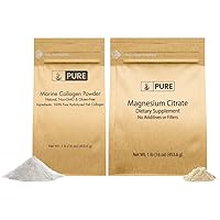 Marine Collagen & Magnesium Citrate Bundle (1lb), Dietary Supplements, Fine Powders
