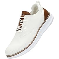 Men's Mesh Dress Shoes Casual Business Lace Up Oxford Sneakers Lightweight Breathable Walking Shoes Comfortable Thick Sole Tennis Footwear