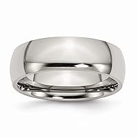 Titanium 7mm Polished Band Ring| Ring Size| 6