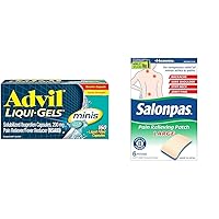 Liqui-Gels Minis 160 Capsules and Salonpas Pain Relieving Patches 6 Count