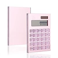 Clear Pink Acrylic Solar Power Calculator by DS DRAYMOND STORY - Home Office Desktop Calculator (12-Digit) - Business Gift Idea