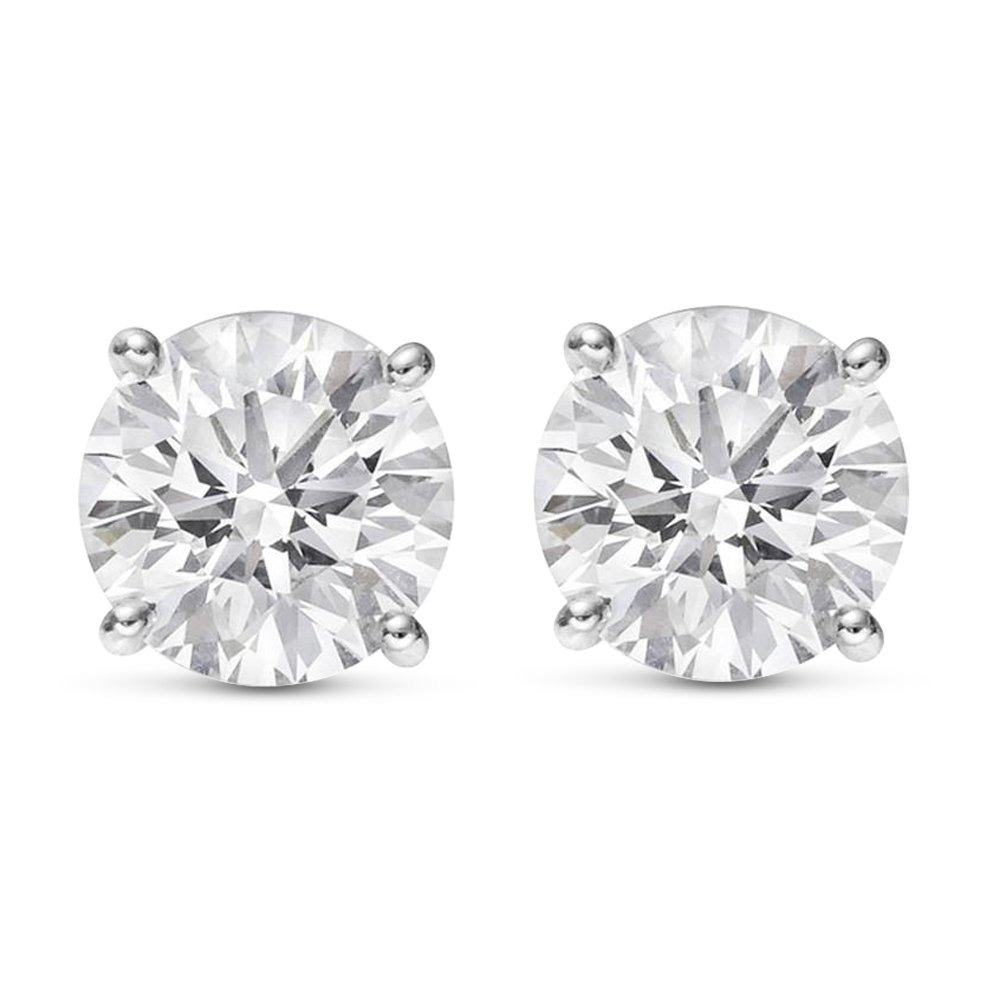 1/4-2 Carat Total Weight GIA Certified Round Diamond Stud Earrings 4 Prong Push Back (D-E Color VS1-VS2 Clarity)