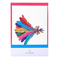 Clairefontaine - Ref 60804L - G.Lalo Correspondence Writing Set - Includes 10.7 x 15.2cm, 300gsm Double Card + 11.4 x 16.2 Lined Gummed Envelope - Bouquet of Feathers